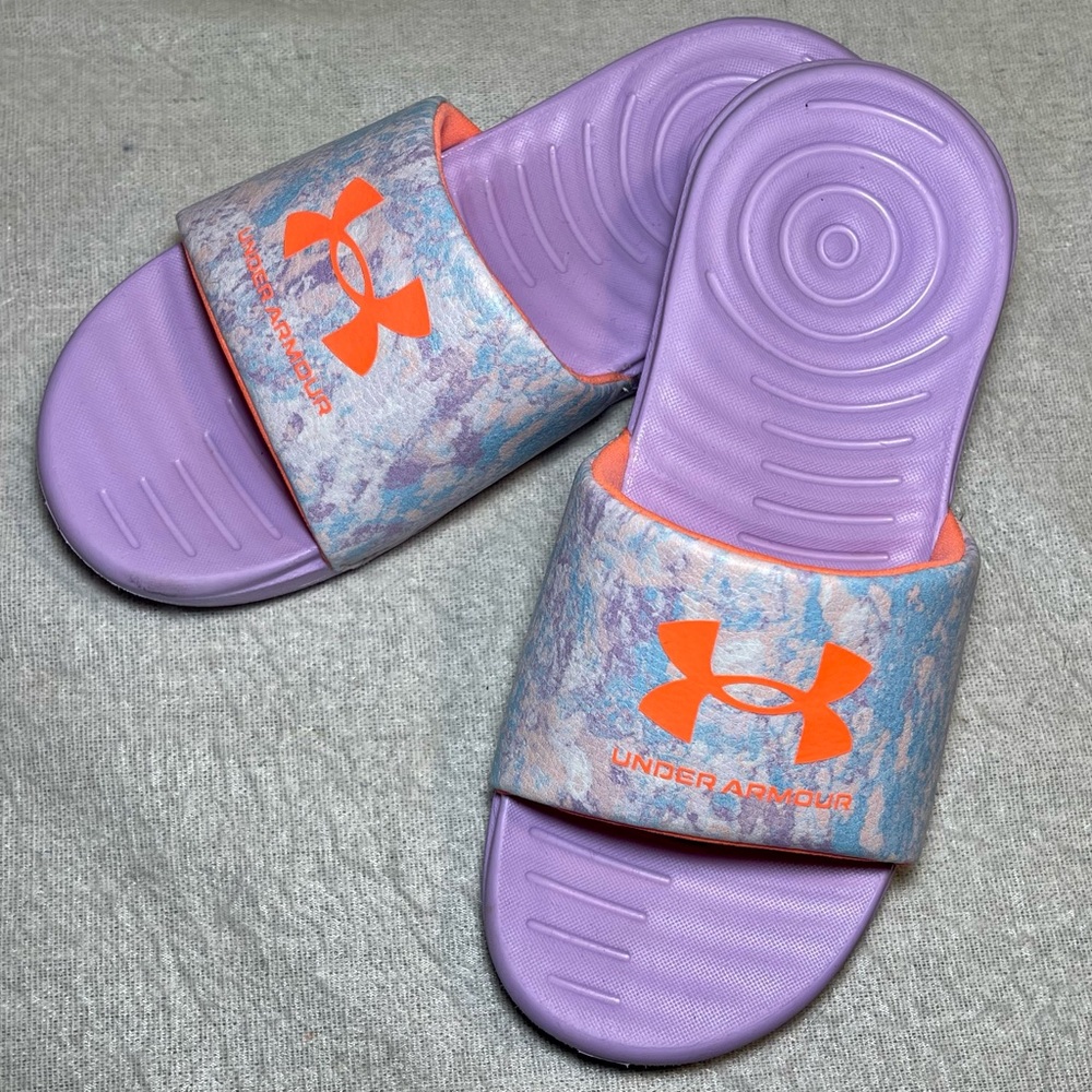 Girls’ Purple Under Armour Slides - Size 1Y